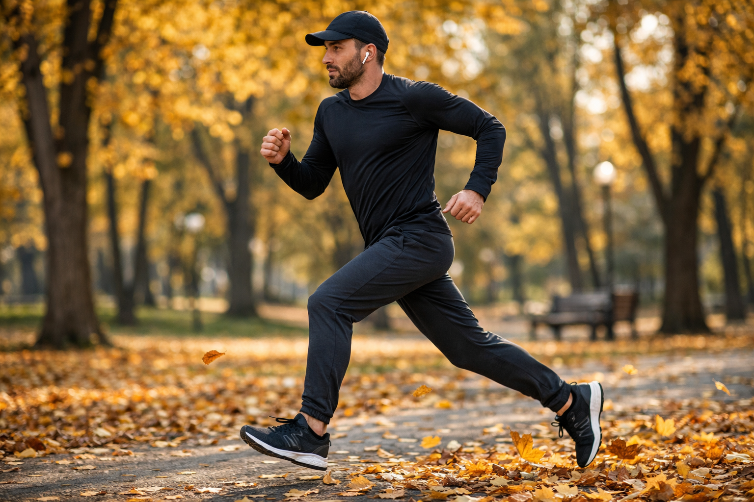 Людина в русі, бігова доріжка в парку