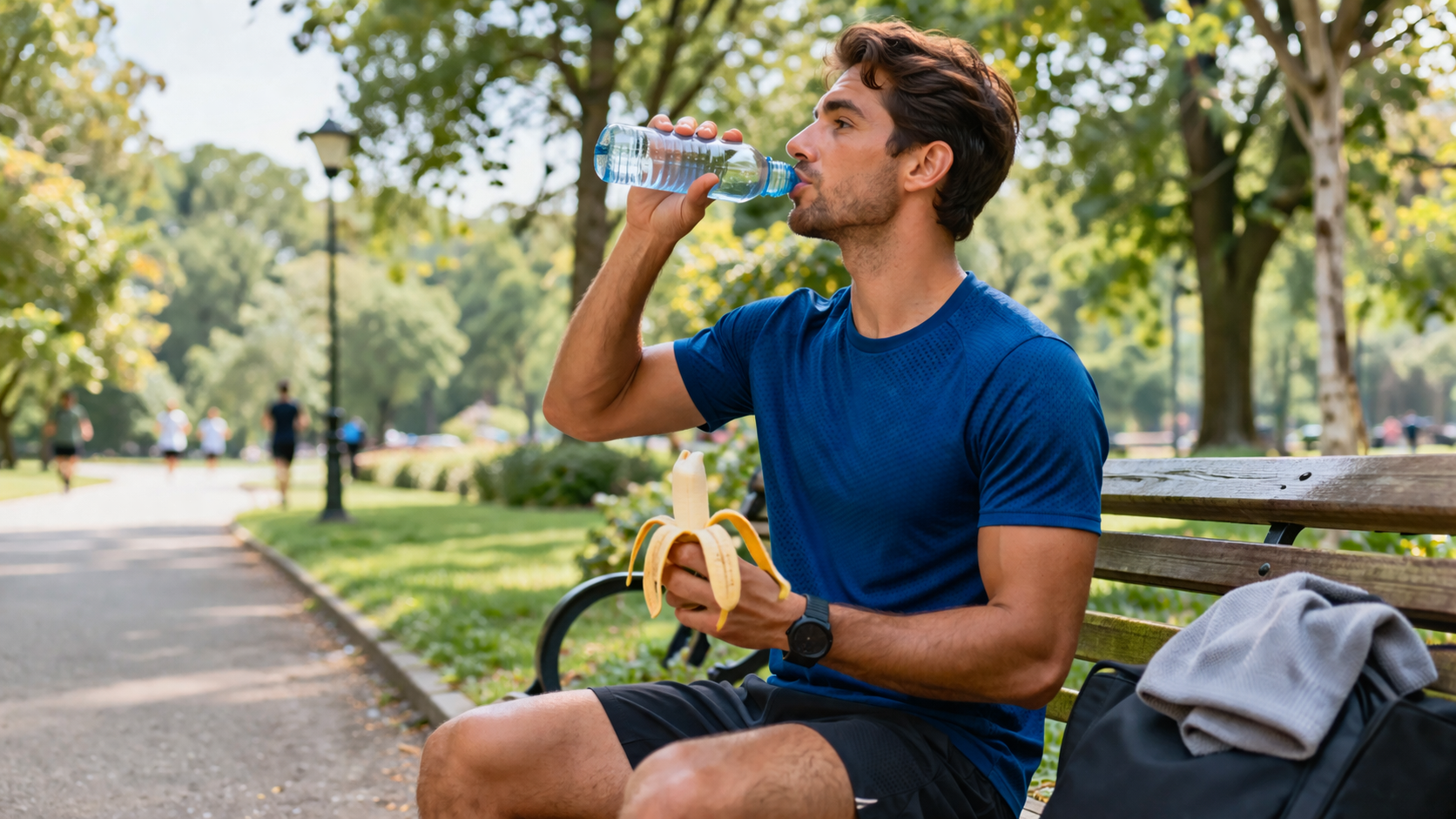 Людина під час прогулянки в парку, активна ходьба